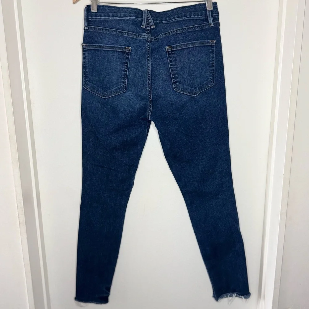 Good American Good Legs Jeans Women’s 8 / 29 Skinny Raw Hem Dark Denim Designer
